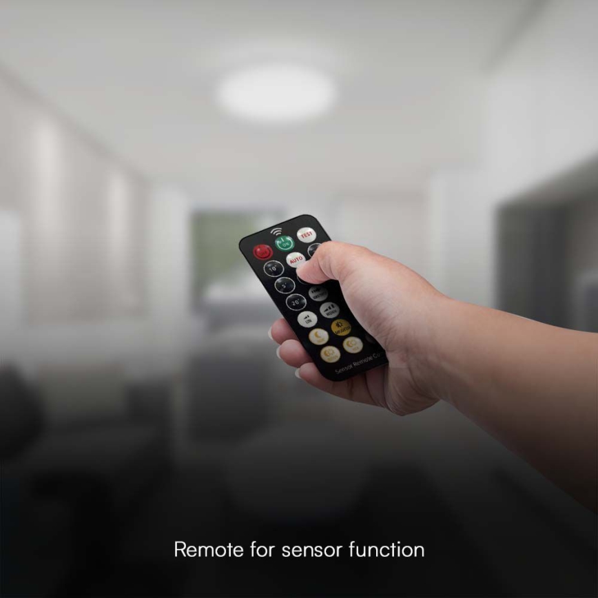 Iluminação de teto para casa de banho LED com sensor LED/18W/230V 4000K IP44 branco + comando