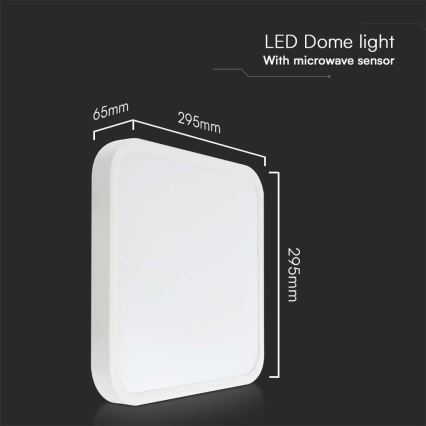 Iluminação de teto para casa de banho LED com sensor LED/18W/230V 4000K IP44 branco + comando