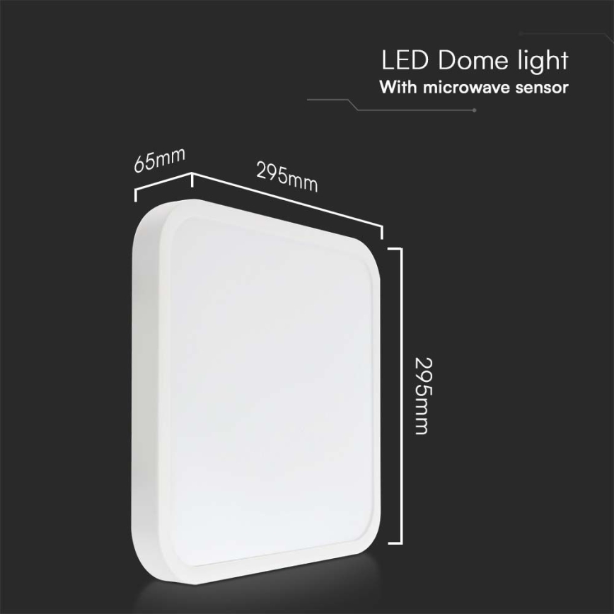 Iluminação de teto para casa de banho LED com sensor LED/18W/230V 4000K IP44 branco + comando