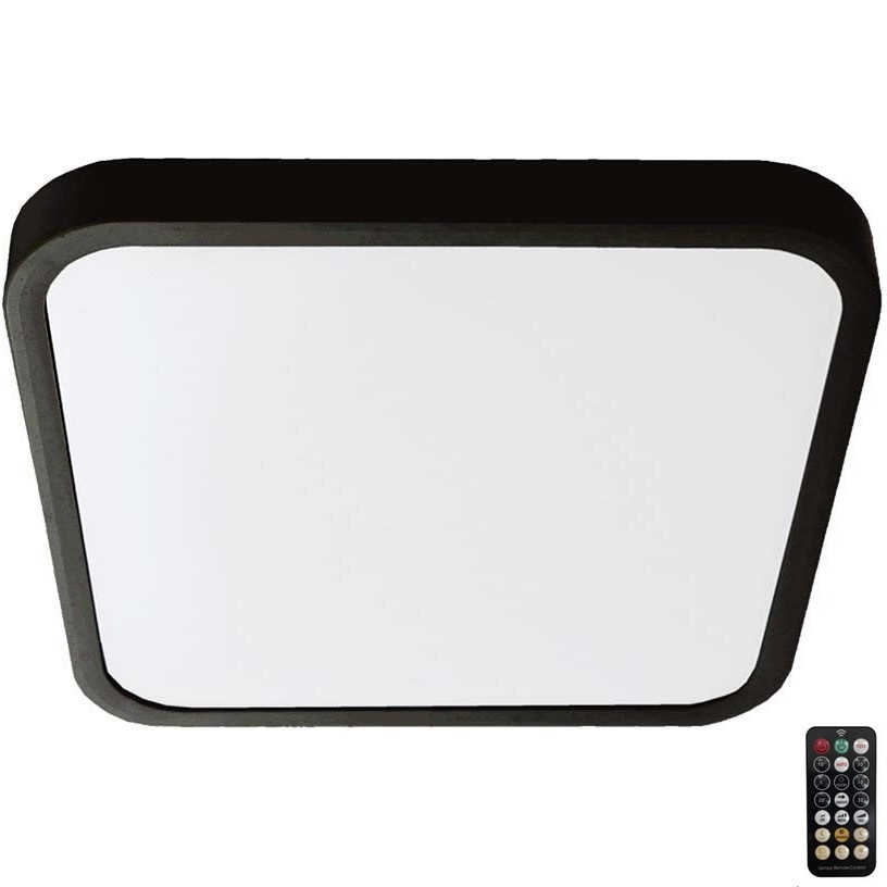 Iluminação de teto para casa de banho LED com sensor LED/18W/230V 4000K IP44 preto + comando