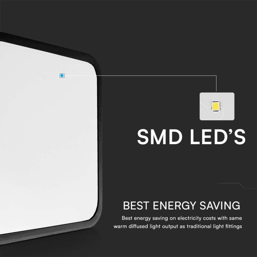 Iluminação de teto para casa de banho LED com sensor LED/18W/230V 4000K IP44 preto + comando