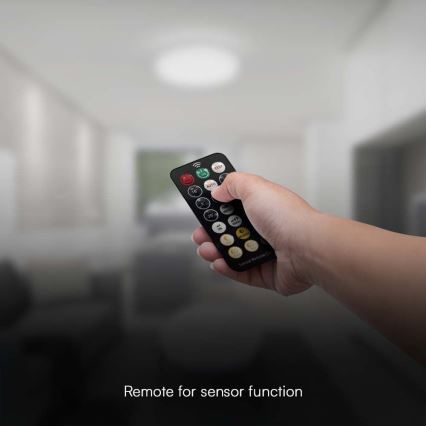 Iluminação de teto para casa de banho LED com sensor LED/18W/230V 6500K IP44 branco + comando