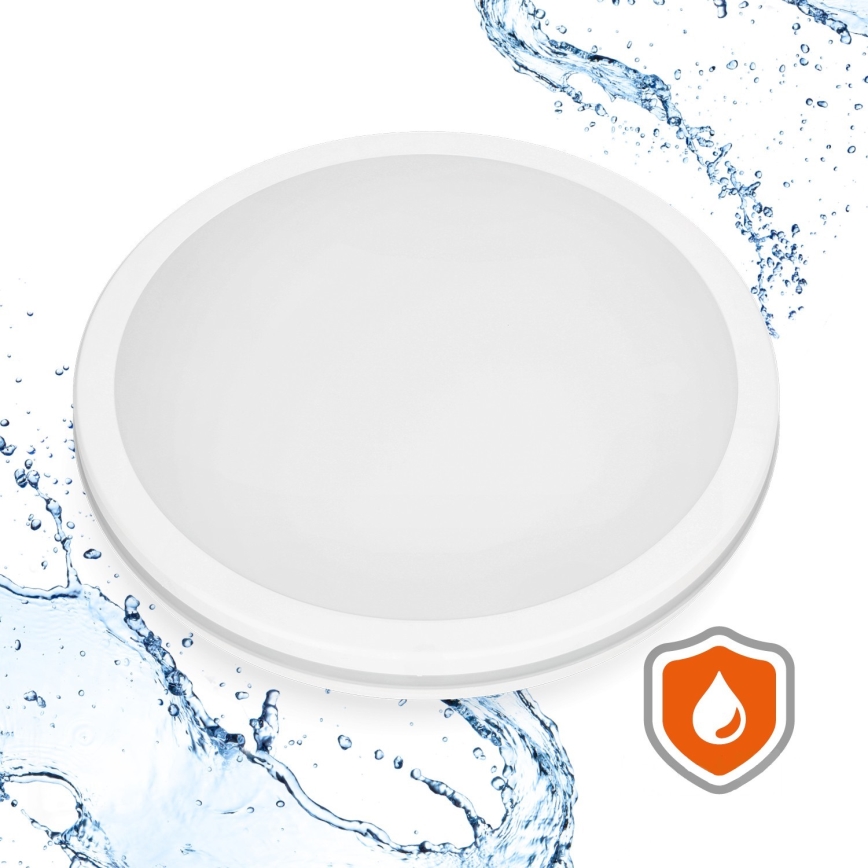 Iluminação de teto para casa de banho LED com sensor LED/18W/230V 3000/4000/6500K IP65 diâmetro 30 cm branco + comando