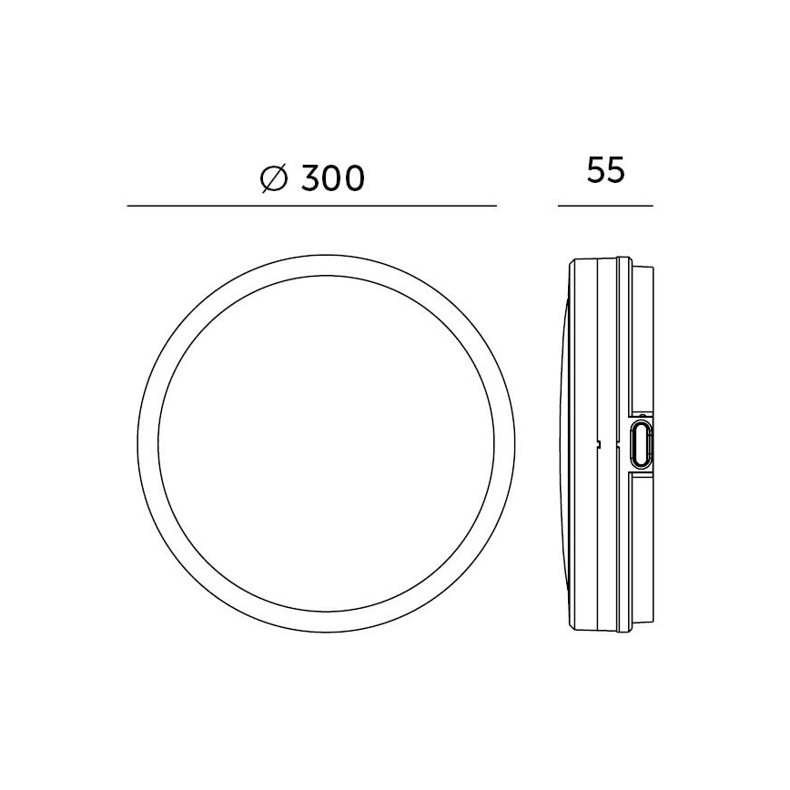 Iluminação de teto para casa de banho LED com sensor LED/18W/230V 3000/4000/6500K IP65 diâmetro 30 cm branco + comando