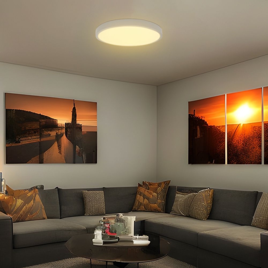 Iluminação de teto para casa de banho LED com sensor SAMSUNG CHIP LED/18W/230V IP44 3000K diâmetro 29 cm branco + comando