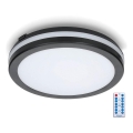 Iluminação de teto para casa de banho LED com sensor LED/24W/230V 3000/4000/6500K IP65 diâmetro 30 cm preto + comando