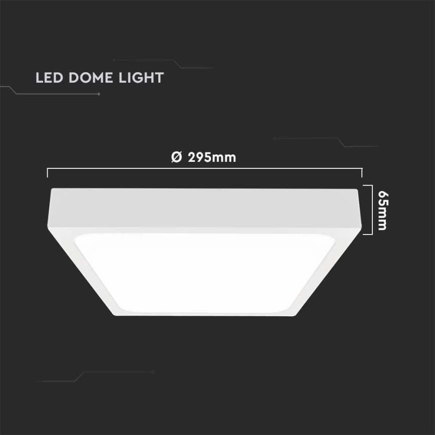 Iluminação de teto para casa de banho LED com sensor LED/24W/230V 4000K IP44 29,5x29,5 cm branco