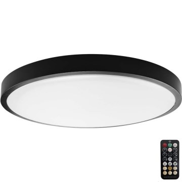Iluminação de teto para casa de banho LED com sensor LED/24W/230V 4000K IP44 preto + comando
