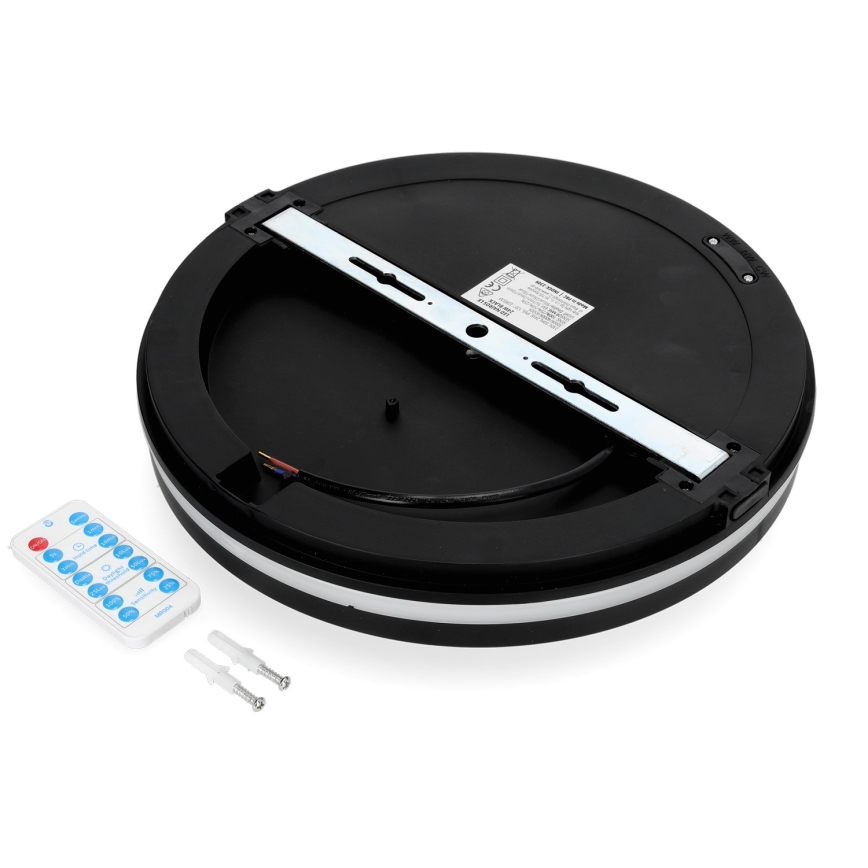 Iluminação de teto para casa de banho LED com sensor LED/24W/230V 3000/4000/6500K IP65 diâmetro 30 cm preto + comando