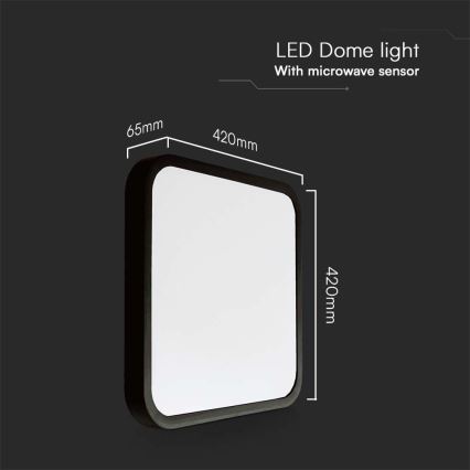 Iluminação de teto para casa de banho LED com sensor LED/36W/230V 4000K IP44 preto + comando