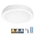 Iluminação de teto para casa de banho LED com sensor NAIROS LED/18W/230V IP65 3000/4000/6500K diâmetro 30 cm branco + comando