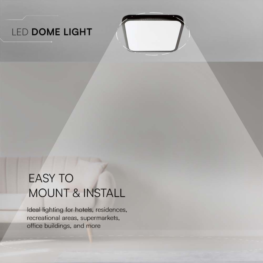 Iluminação de teto para casa de banho LED LED/18W/230V 6500K IP44 preto