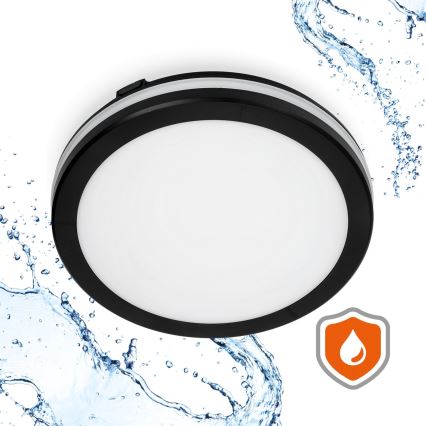 Iluminação de teto para casa de banho LED LED/18W/230V 3000/4000/6500K IP65 diâmetro 30 cm preto