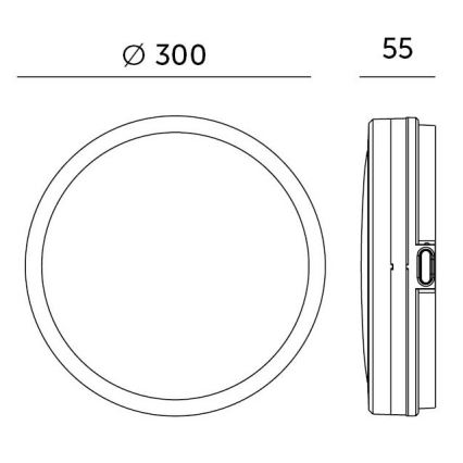 Iluminação de teto para casa de banho LED LED/18W/230V 3000/4000/6500K IP65 diâmetro 30 cm preto