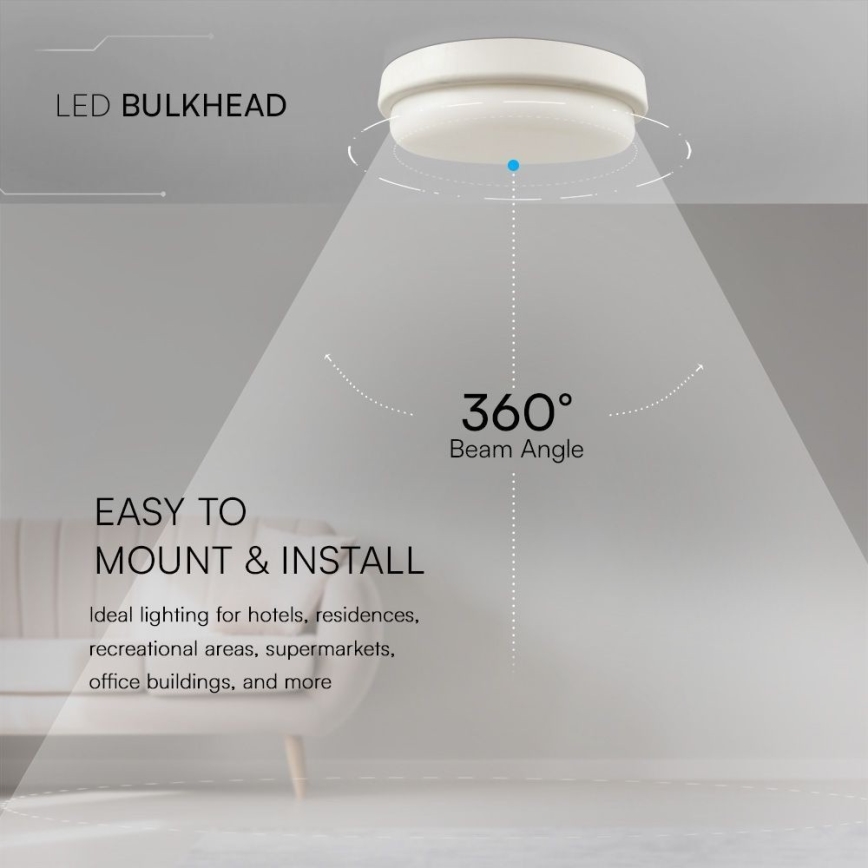 Iluminação de teto para casa de banho LED LED/24W/230V 4000K IP54 diâmetro 24 cm