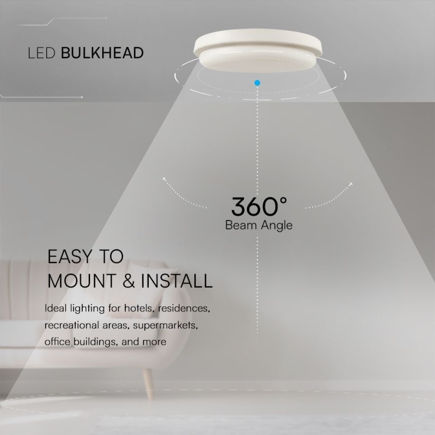 Iluminação de teto para casa de banho LED LED/24W/230V 6500K IP54 diâmetro 24 cm