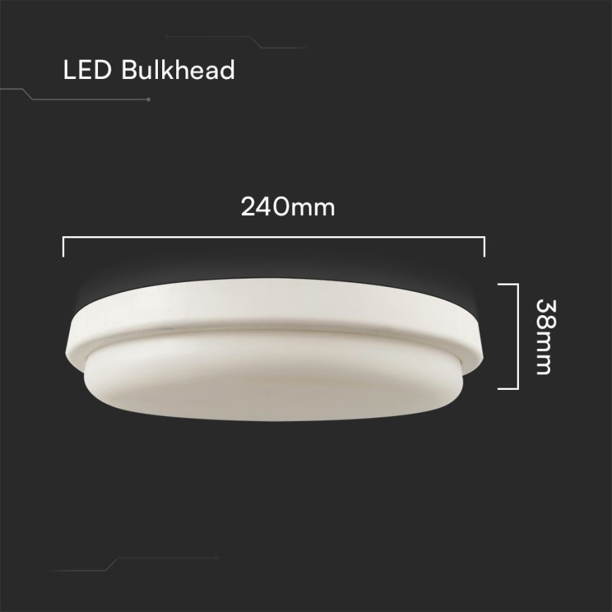 Iluminação de teto para casa de banho LED LED/24W/230V 6500K IP54 diâmetro 24 cm
