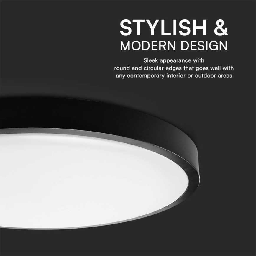 Iluminação de teto para casa de banho LED LED/36W/230V 6500K IP44 preto