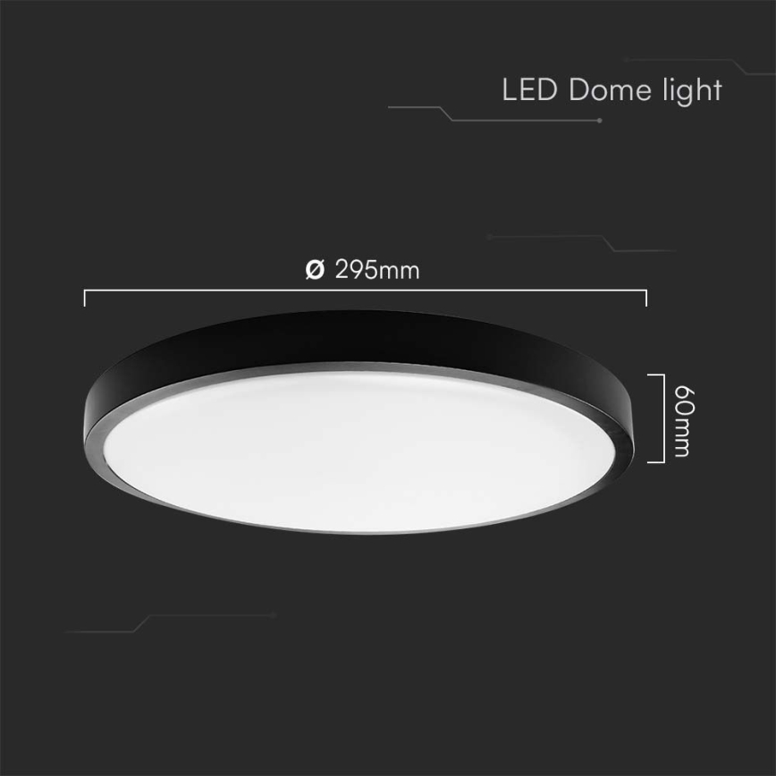 Iluminação de teto para casa de banho LED LED/36W/230V 6500K IP44 preto