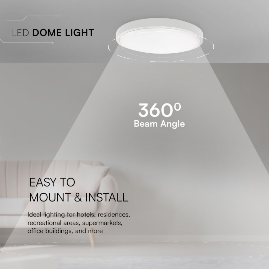 Iluminação de teto para casa de banho LED SAMSUNG CHIP LED/36W/230V IP44 4000K diâmetro 35 cm branco