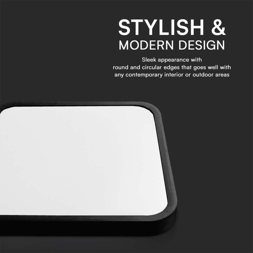 Iluminação de teto para casa de banho LED SAMSUNG CHIP LED/48W/230V IP44 4000K 42x42 cm preto
