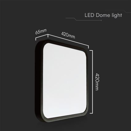 Iluminação de teto para casa de banho LED SAMSUNG CHIP LED/48W/230V IP44 4000K 42x42 cm preto