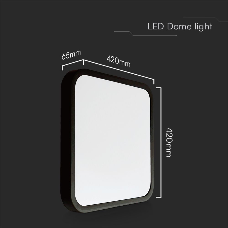 Iluminação de teto para casa de banho LED SAMSUNG CHIP LED/48W/230V IP44 4000K 42x42 cm preto