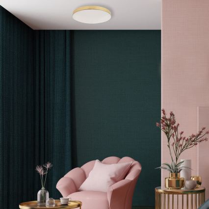 Iluminação de teto para casa de banho LED MAYA LED/15W/230V diâmetro 33 cm IP44 dourado