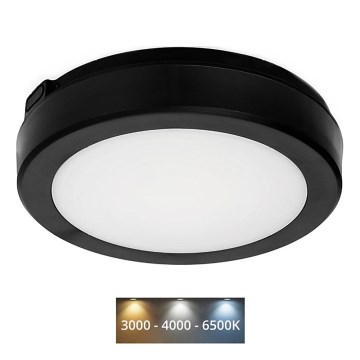 Iluminação de teto para casa de banho LED NAIROS LED/12W/230V 3000/4000/6500K IP65 diâmetro 20 cm preto