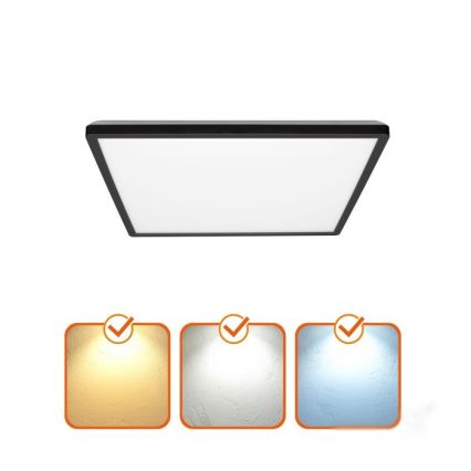 Iluminação de teto para casa de banho LED NIVERA LED/12W/230V IP54 3000/4000/6000K 22,5x22,5 cm preto