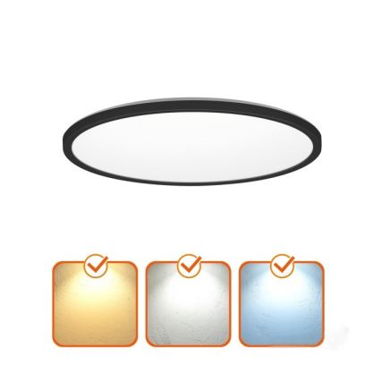Iluminação de teto para casa de banho LED NIVERA LED/12W/230V IP54 3000/4000/6000K diâmetro 22,5 cm preto
