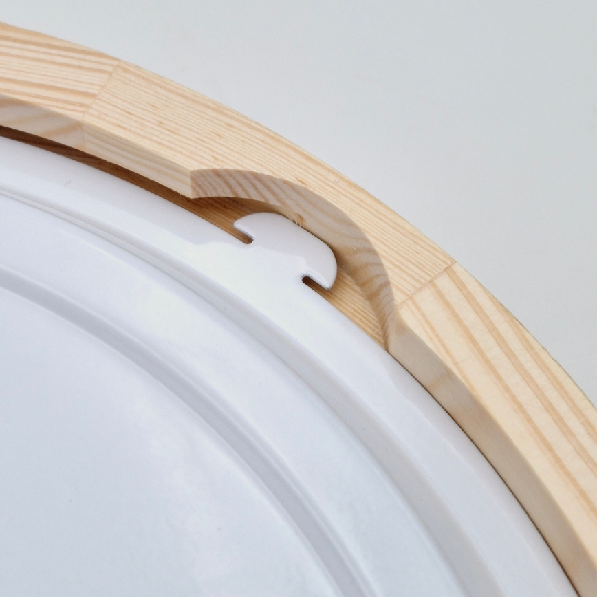 Iluminação de teto para casa de banho NATURAL 2xE27/15W/230V IP54 pinho ø 27 cm - FSC certificado