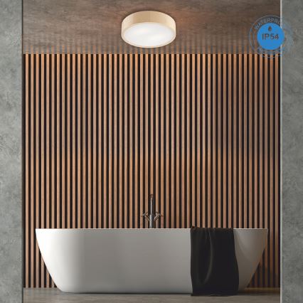 Iluminação de teto para casa de banho NATURAL 3xE27/15W/230V IP54 pinho ø 37 cm - FSC certificado