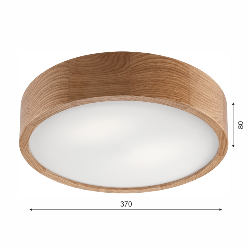 Iluminação de teto para casa de banho OAK 3xE27/15W/230V carvalho ø 37 cm IP54 - FSC certificado