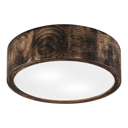 Iluminação de teto para casa de banho OAK SMOKY 2xE27/15W/230V IP54 ø 27,5 cm carvalho/castanho