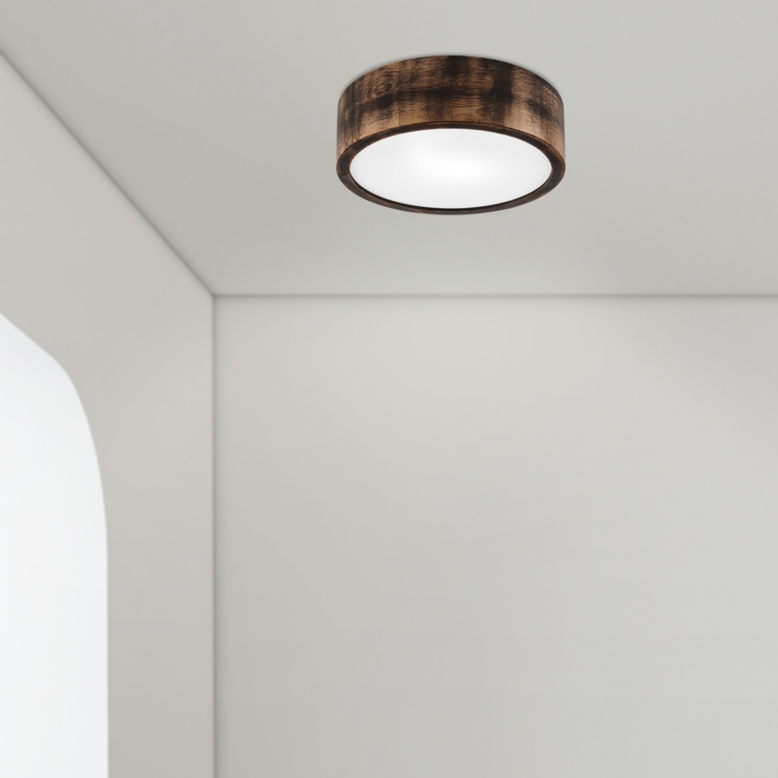 Iluminação de teto para casa de banho OAK SMOKY 2xE27/15W/230V IP54 ø 27,5 cm carvalho/castanho