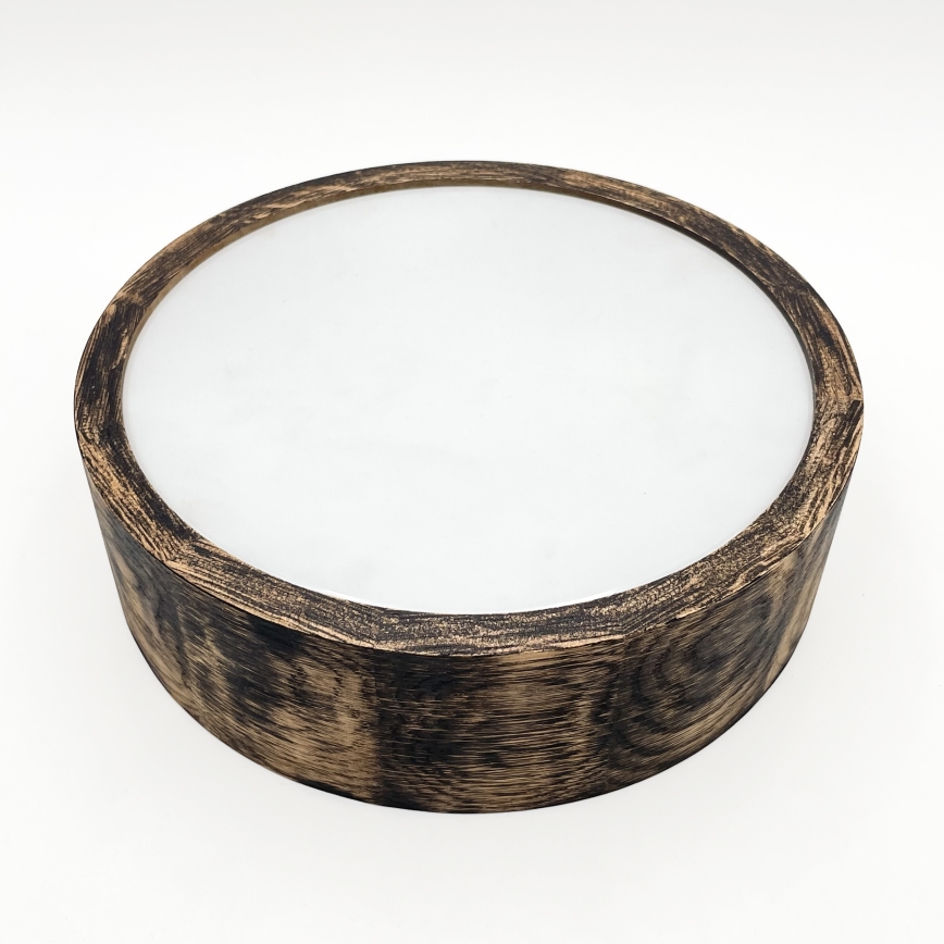 Iluminação de teto para casa de banho OAK SMOKY 2xE27/15W/230V IP54 ø 27,5 cm carvalho/castanho