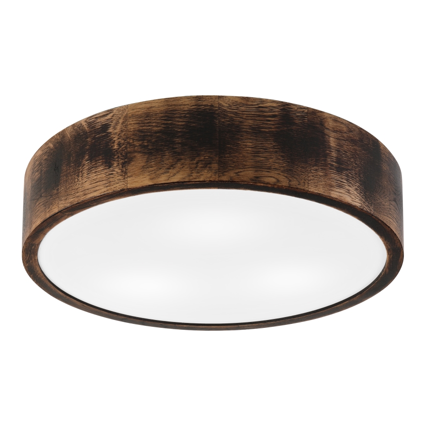 Iluminação de teto para casa de banho OAK SMOKY 3xE27/15W/230V IP54 ø 37,5 cm carvalho/castanho