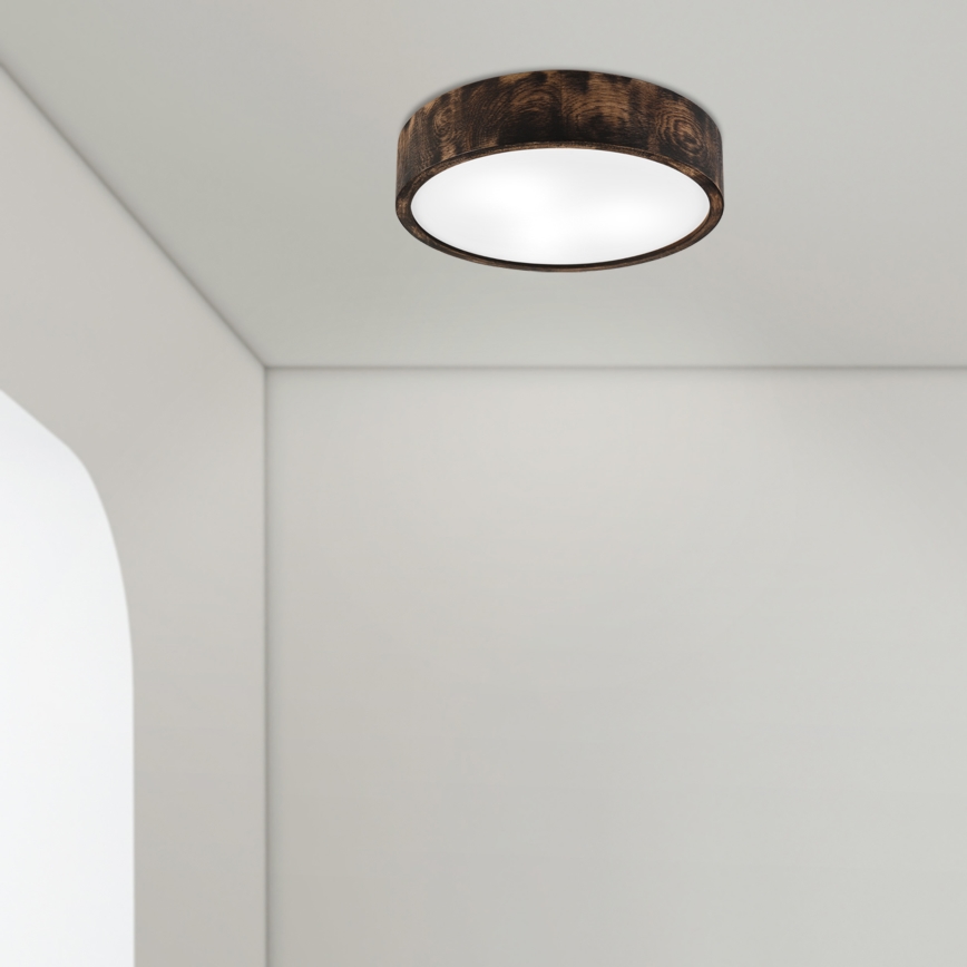 Iluminação de teto para casa de banho OAK SMOKY 3xE27/15W/230V IP54 ø 37,5 cm carvalho/castanho