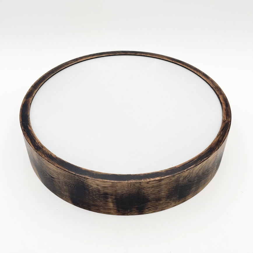 Iluminação de teto para casa de banho OAK SMOKY 3xE27/15W/230V IP54 ø 37,5 cm carvalho/castanho