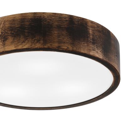 Iluminação de teto para casa de banho OAK SMOKY 3xE27/15W/230V IP54 ø 37,5 cm carvalho/castanho