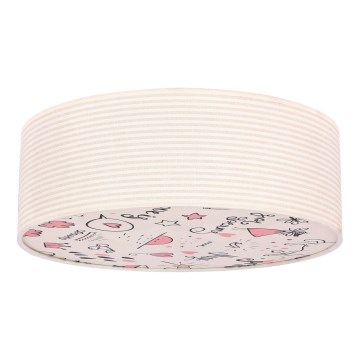 Iluminação de teto para criança KIDDY 2xE27/40W/230V bege/rosa