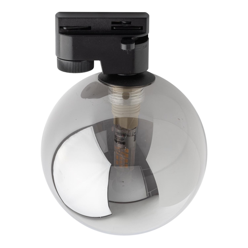 Iluminação de teto para sistema de carris monofásico TRACER 1xG9/8W/230V preto/fumado preto