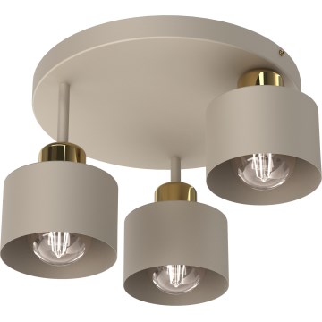 Iluminação de teto PARKLA 3xE27/15W/230V bege/dourado