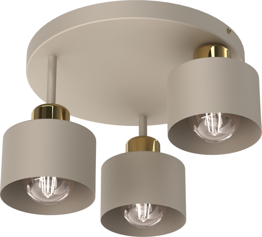 Iluminação de teto PARKLA 3xE27/15W/230V bege/dourado