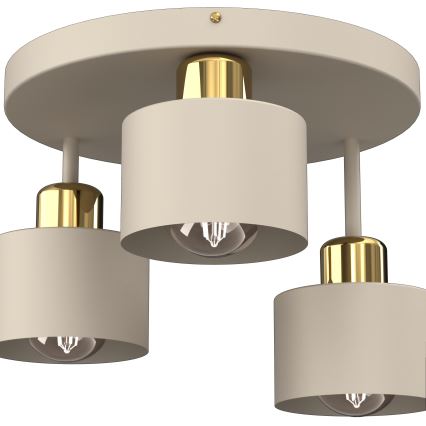 Iluminação de teto PARKLA 3xE27/15W/230V bege/dourado
