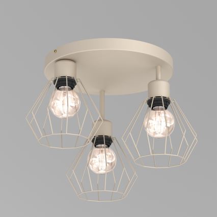 Iluminação de teto PARKLA 3xE27/15W/230V bege