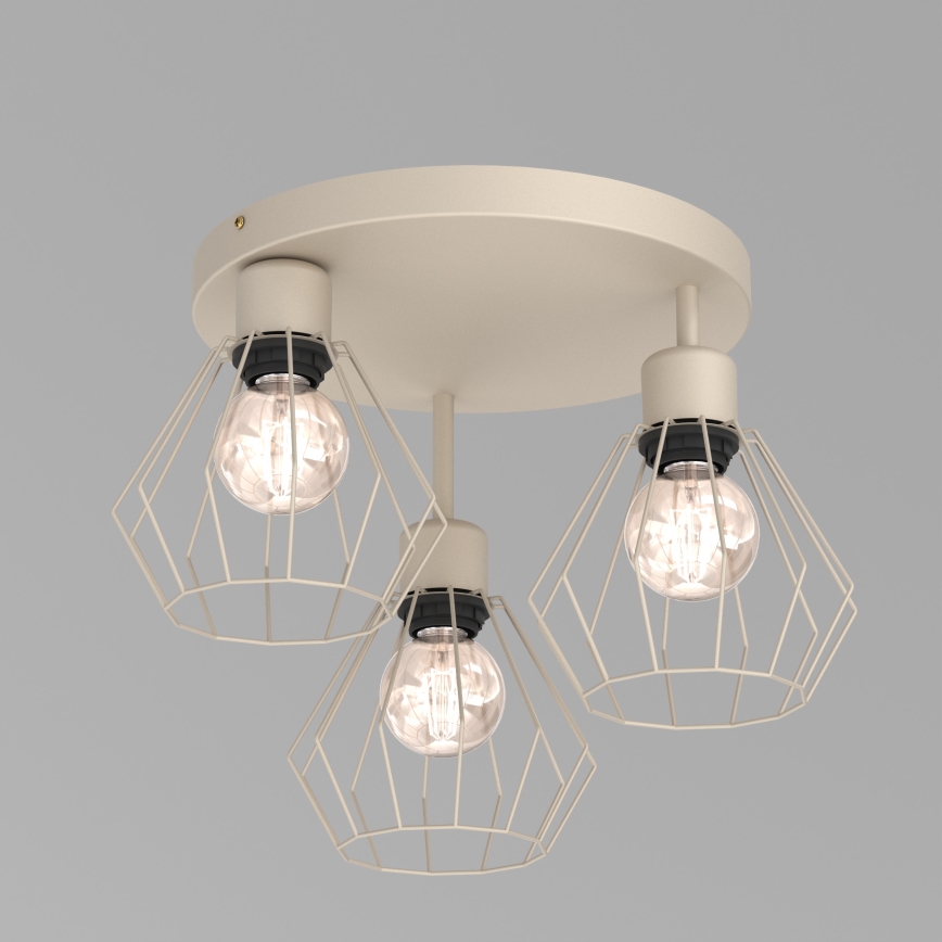 Iluminação de teto PARKLA 3xE27/15W/230V bege