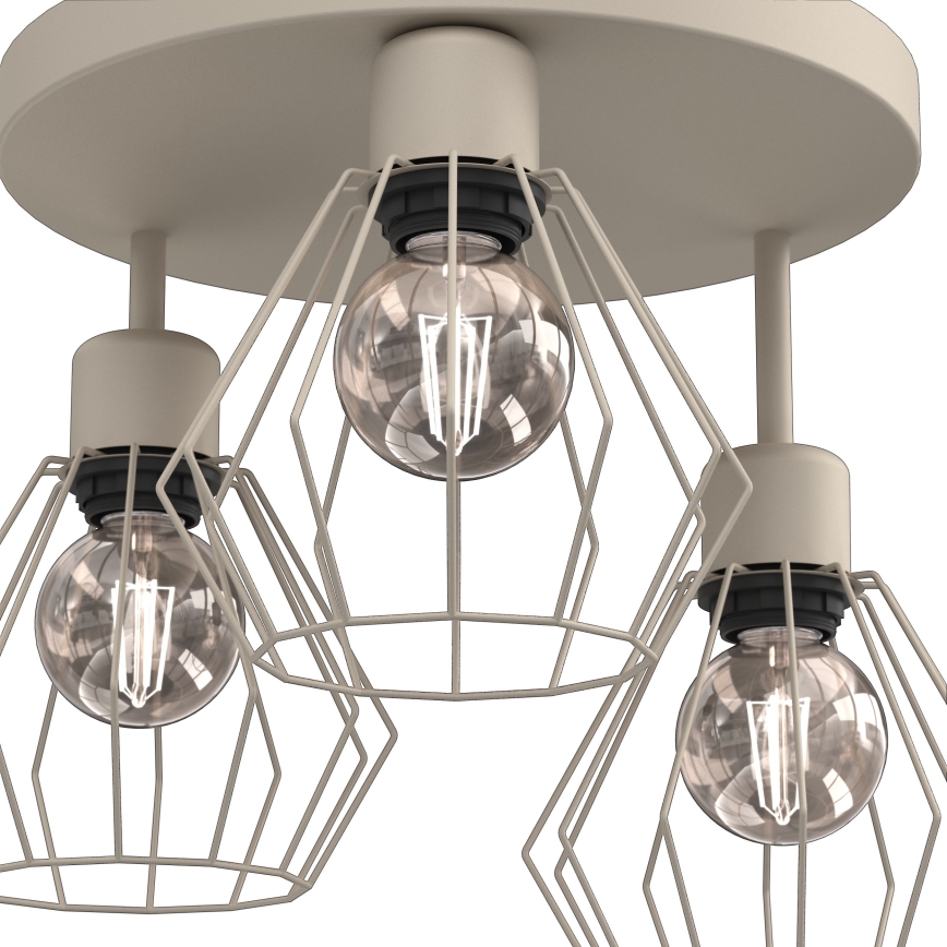 Iluminação de teto PARKLA 3xE27/15W/230V bege