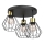 Iluminação de teto PARKLA 3xE27/15W/230V preto/dourado